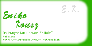 eniko kousz business card